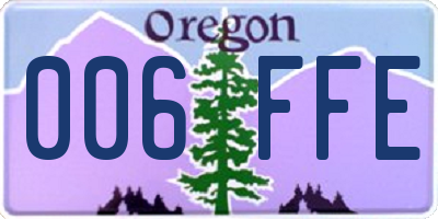 OR license plate 006FFE