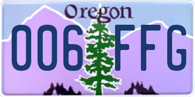 OR license plate 006FFG