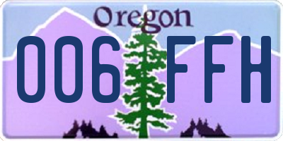 OR license plate 006FFH