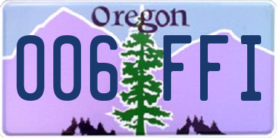 OR license plate 006FFI