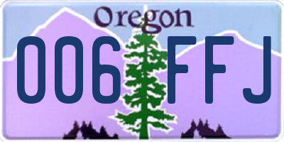 OR license plate 006FFJ