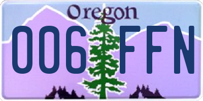 OR license plate 006FFN