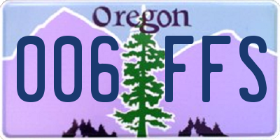 OR license plate 006FFS