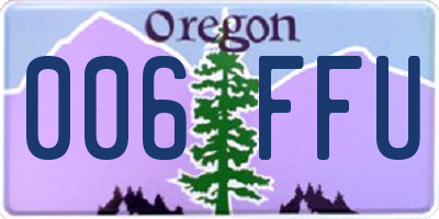 OR license plate 006FFU