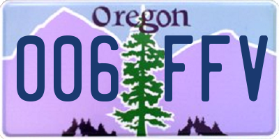 OR license plate 006FFV