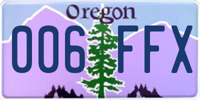OR license plate 006FFX
