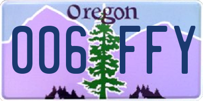 OR license plate 006FFY