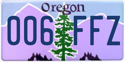 OR license plate 006FFZ