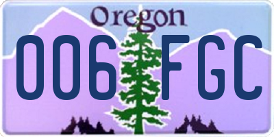 OR license plate 006FGC