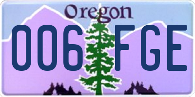 OR license plate 006FGE