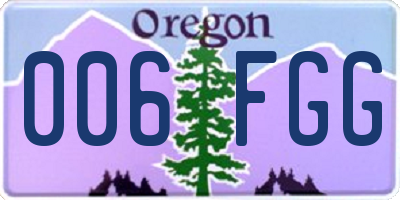 OR license plate 006FGG