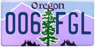 OR license plate 006FGL
