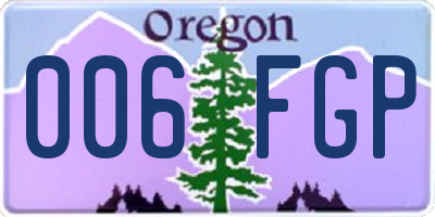 OR license plate 006FGP