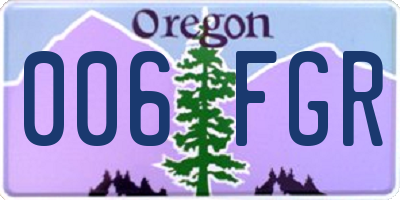 OR license plate 006FGR