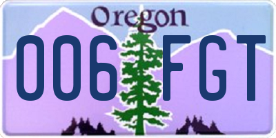 OR license plate 006FGT