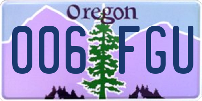 OR license plate 006FGU