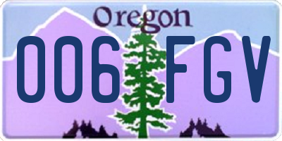 OR license plate 006FGV