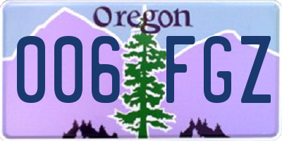 OR license plate 006FGZ
