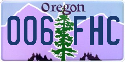 OR license plate 006FHC