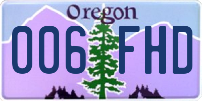 OR license plate 006FHD