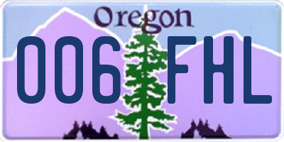 OR license plate 006FHL
