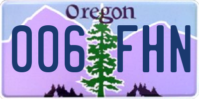 OR license plate 006FHN