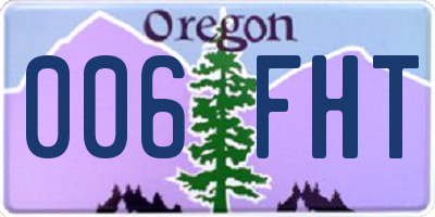 OR license plate 006FHT