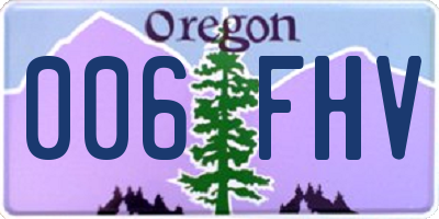 OR license plate 006FHV