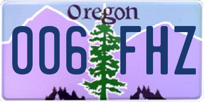 OR license plate 006FHZ