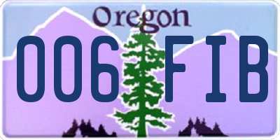 OR license plate 006FIB