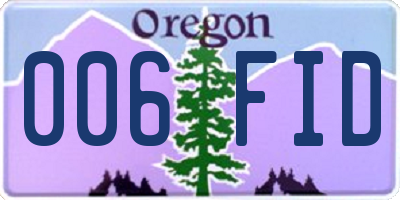 OR license plate 006FID