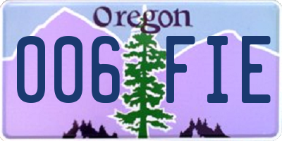 OR license plate 006FIE