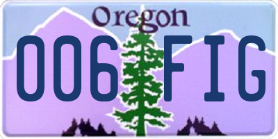 OR license plate 006FIG
