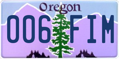 OR license plate 006FIM