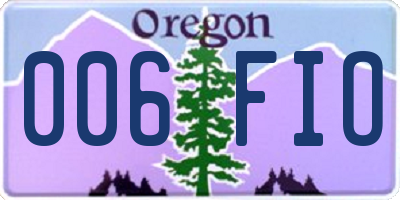 OR license plate 006FIO