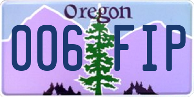 OR license plate 006FIP