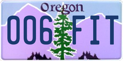 OR license plate 006FIT