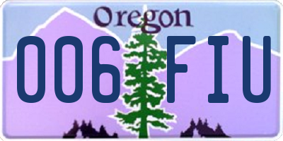 OR license plate 006FIU
