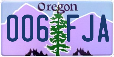 OR license plate 006FJA