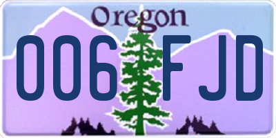OR license plate 006FJD