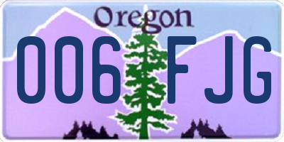 OR license plate 006FJG