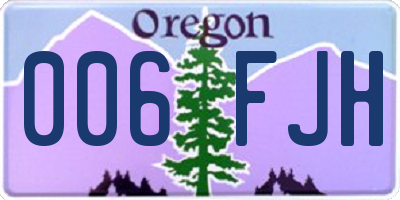 OR license plate 006FJH