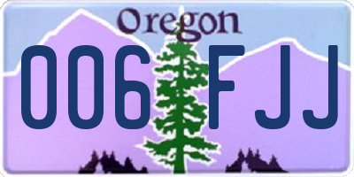 OR license plate 006FJJ
