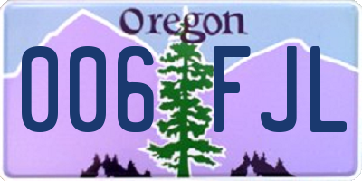 OR license plate 006FJL