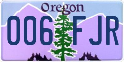 OR license plate 006FJR