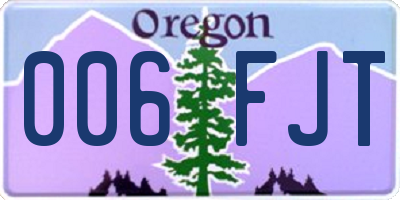OR license plate 006FJT