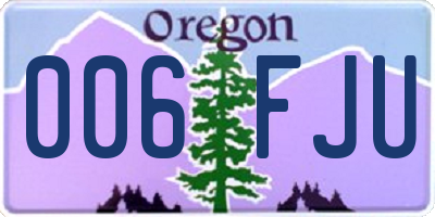 OR license plate 006FJU