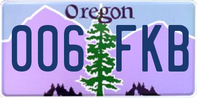 OR license plate 006FKB