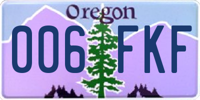 OR license plate 006FKF
