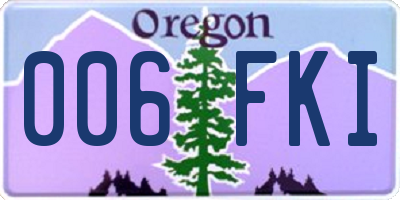 OR license plate 006FKI